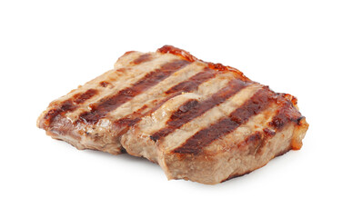 Steak of delicious grilled beef meat isolated on white