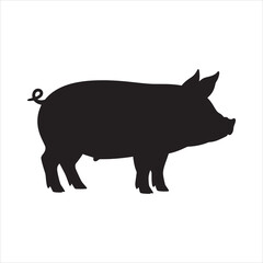 Pig silhouette farm animal swine livestock porker