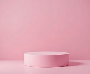 Stunning pastel pink podium invites you to showcase your product against a modern, minimalist backdrop perfect for elegant, professional advertising campaigns