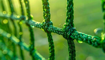 Stunning green net close up detail in morning light