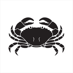 silhouette photo of crab on white background