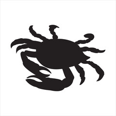 crab vector silhouette design. black on a white background