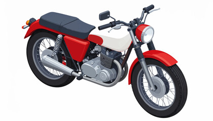 Obraz premium Classic Motorcycle A Red and White Vintage Ride for Adventure and Freedom