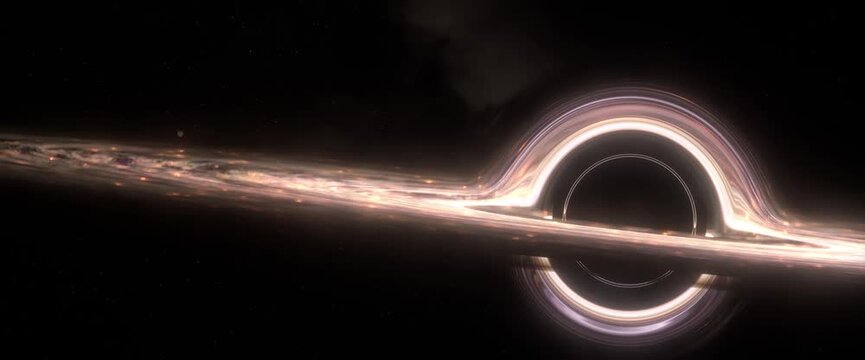 Black Hole Loop Abstract Accretion Disk and Gravitational Lensing Animation

