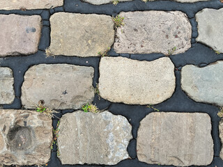 Top View of Cobblestone Pavement