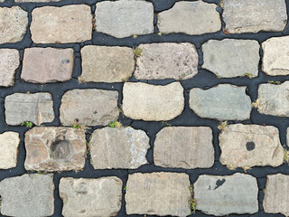 Top View of Cobblestone Pavement
