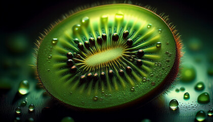 kiwi fruit slices plain background