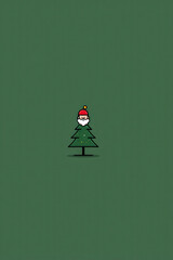 create minimalist icon of santa claus and minimalist icon of christmas tree