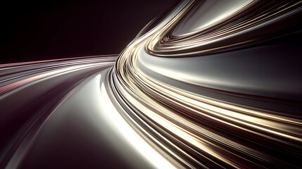A Sweeping Current of Luminous Metallic Ribbons in Dynamic, Elegant Motion.