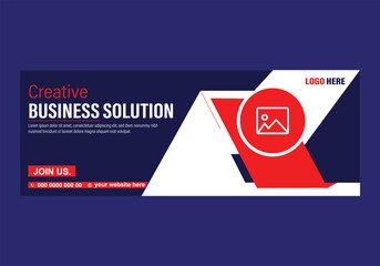 Creative Business Solution Banner: A visually engaging banner with clean lines and a vibrant color palette, showcasing the phrase Creative Business Solution in a modern design.