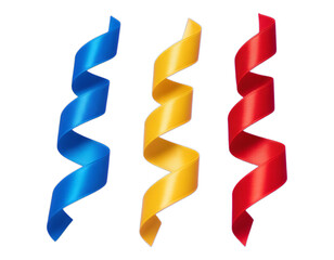 Glossy Blue Ribbon Swirl with Transparent Background, 3D Realism Design Element