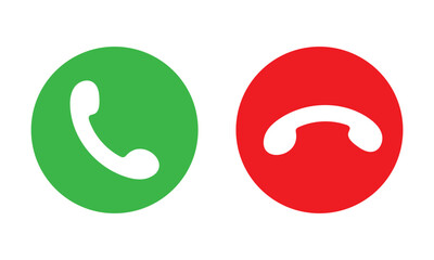 Call Accept and Reject Icon: A simple yet vibrant graphic showcases the classic phone icons, symbolizing the essential choices of answering or declining a call.