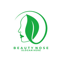 Obraz premium nature face logo design vector template. Healthy face treatment logo design