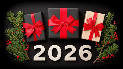 Illustration of the number "2026." New Year's concept. Numbers on an unusual background.
