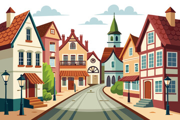 Old town street in warsaw poland