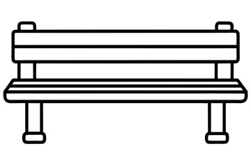 Black bench isolated on white