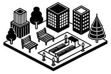 Fototapeta premium vector illustration of city