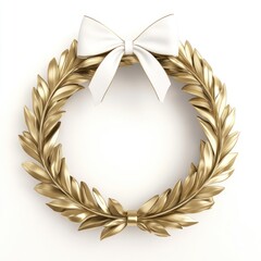 Gold wreath decoration festive white.