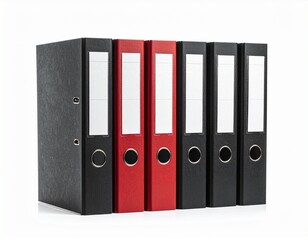 Various binders for document organization.