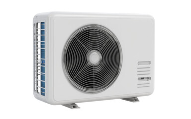 Fototapeta premium a simple air conditioner with an outdoor unit, white background, front view, product design style