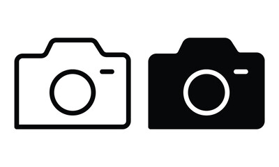 Camera Icon: Simple camera icons representing photography and visual media. These images capture the essence of capturing moments and creative expression. 