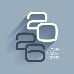 Happy New Year background with minimal text design 