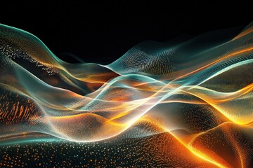 Fototapeta premium Glowing abstract colorful wave artwork