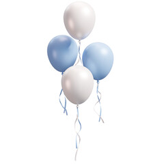 Baby Blue and White Balloons
