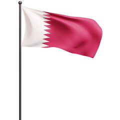 Qatar Flag on Transparent Background