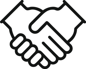 Two silhouette people hands make a handshake sign and this business concept illustration is a great design vector icon