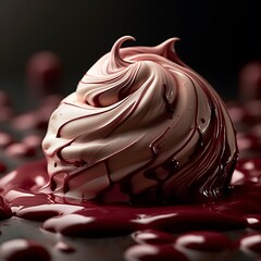 Swirled Meringue in Dark Berry Glaze