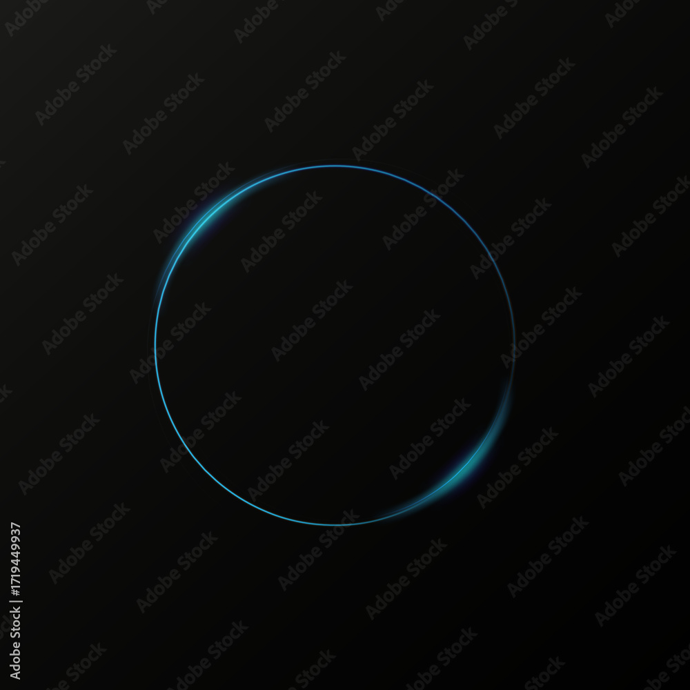Wall mural neon magic circle.futuristic light circle for background.light frame.vector.magic portal.