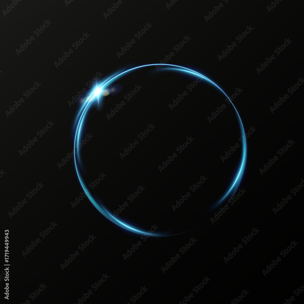 Wall mural neon magic circle.futuristic light circle for background.light frame.vector.magic portal.