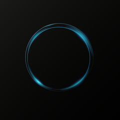 Futuristic neon portal glowing magic circle frame, abstract round light effect, luminous vector background, digital energy swirl, sci-fi fantasy illustration	

