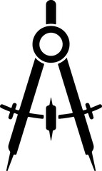 Digital compass silhouette vector illustration