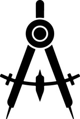 Digital compass silhouette vector illustration