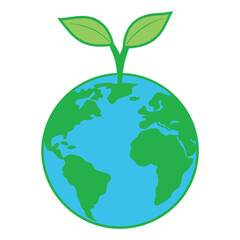 Obraz premium Green earth sprouts new growth sustainable living eco-friendly concept icon symbolizing renewal 
