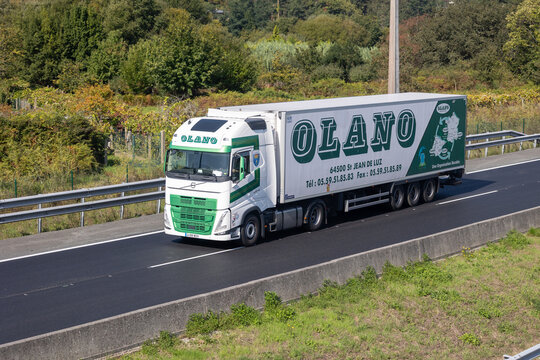 Volvo olano truck transporting cargo on highway