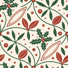 Fototapeta premium Christmas vector seamless pattern