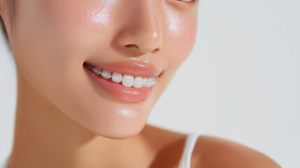 矯正中の歯、矯正器具