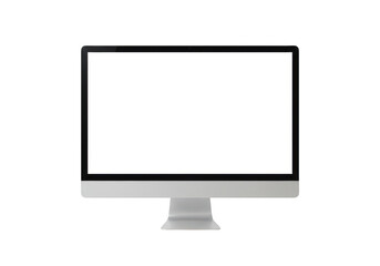 Modern computer screen display mockup isolated on transparent background