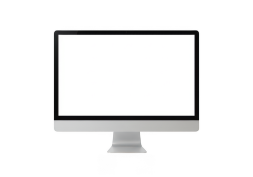 Modern computer screen display mockup isolated on transparent background