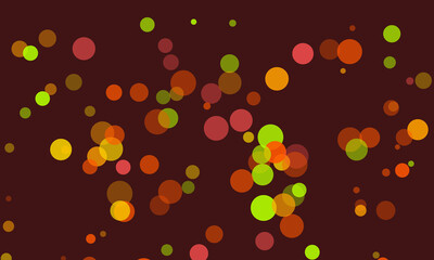 Abstract background with colorful blurred circles on a brown backdrop