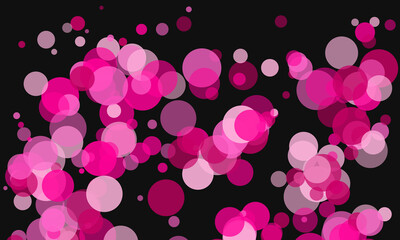 Abstract Pink and Purple Bubbles on a Black Background Design
