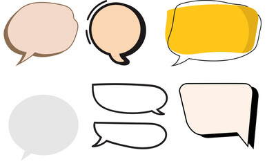 Collection of various speech bubbles with different shapes and styles for communication and design.