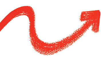 Red paint stroke on a transparent background. Design. Drawing. Decoration.