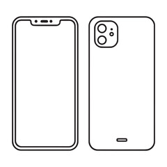 Vector illustrations of blank smartphone template  for digital technology, mobile communication, or smart device concepts.