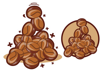Coffee Beans Cartoon Vector Illustration