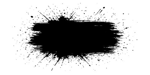 Abstract grunge background with a black ink splat and paint splash texture