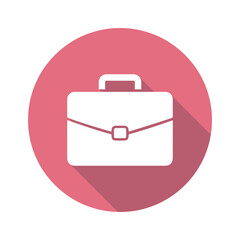 A crisp modern briefcase icon symbolizes professional ambition and readiness in business endeavors with a pink circle